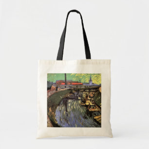 Kanaal met vrouwen die wassen door Vincent van Gog Tote Bag