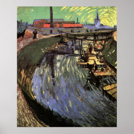 Kanaal met Vrouwen Wassen door Vincent van Gogh Poster