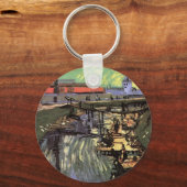 Kanaal met Vrouwen Wassen door Vincent van Gogh Sleutelhanger (Voorkant)