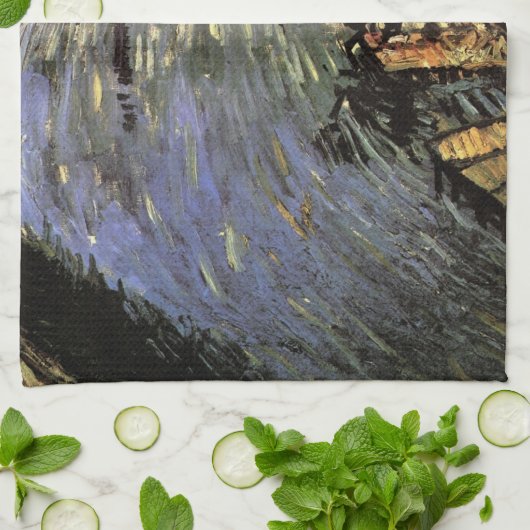 Kanaal met Vrouwen Wassen door Vincent van Gogh Theedoek (Gevouwen)