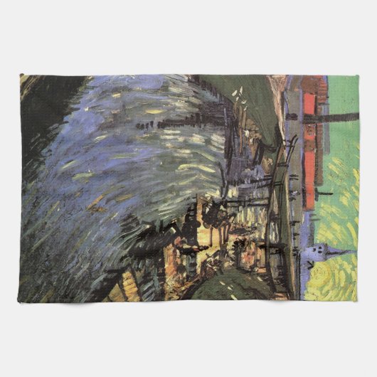 Kanaal met Vrouwen Wassen door Vincent van Gogh Theedoek (Horizontaal)