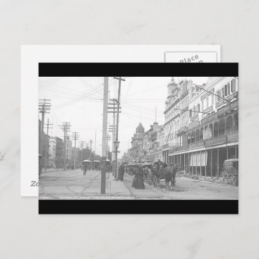 kanaal New Orleans St. van het monument van Clay Briefkaart (Voorkant / Achterkant)