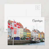 Kanaal Nyhavn in Kopenhagen, Denemarken Briefkaart (Voorkant / Achterkant)