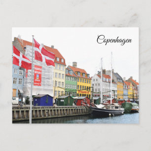 Kanaal Nyhavn in Kopenhagen, Denemarken Briefkaart