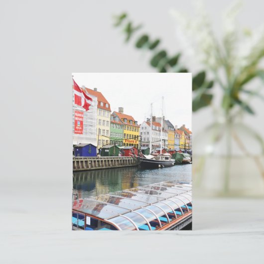 Kanaal Nyhavn in Kopenhagen, Denemarken Briefkaart (Staand voorkant)
