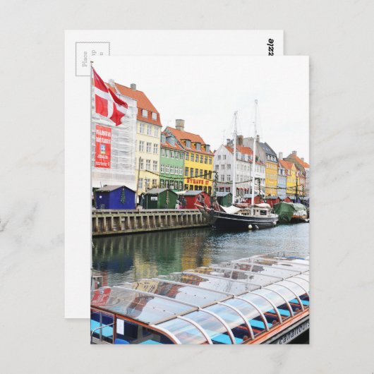 Kanaal Nyhavn in Kopenhagen, Denemarken Briefkaart (Voorkant / Achterkant)