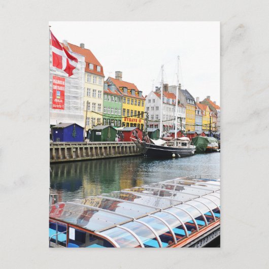 Kanaal Nyhavn in Kopenhagen, Denemarken Briefkaart (Voorkant)