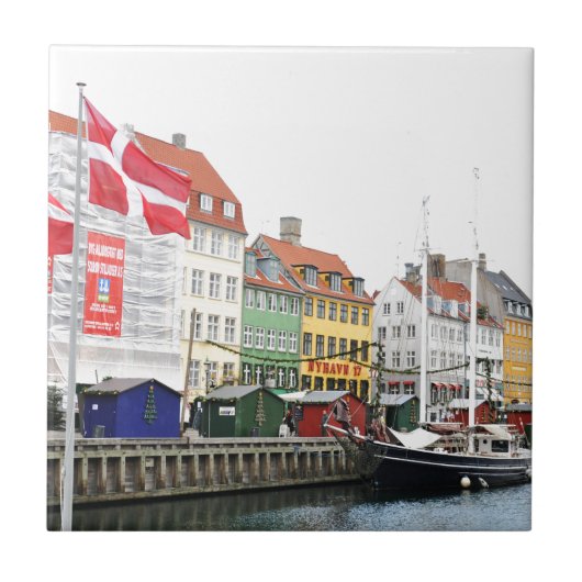 Kanaal Nyhavn in Kopenhagen, Denemarken Tegeltje (Voorkant)