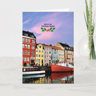 Kanaal Nyhavn, Kopenhagen, Denemarken, Kerstmis Kaart