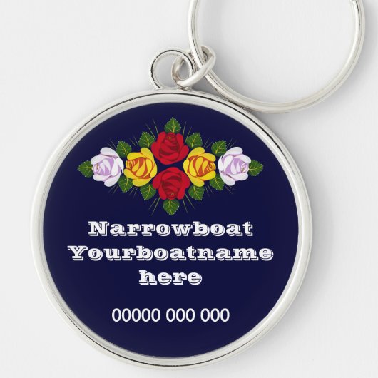 Kanaal rozen gepersonaliseerde keyring sleutelhanger (Voorkant)