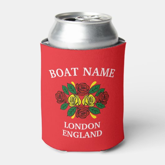 Kanaal smalboot rode rozen bootnaam blikjeskoeler (Blikje Voorkant)