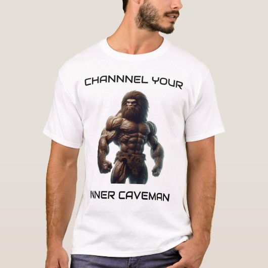 Kanaal uw Inner Caveman T-shirt (Voorkant)