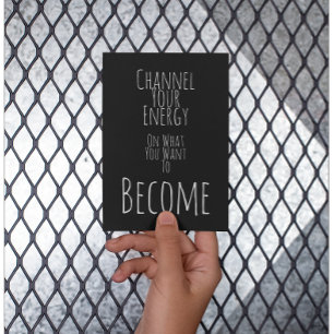 Kanaal uw positieve energiebevestiging briefkaart