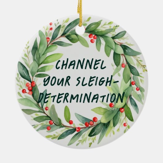 Kanaal Uw Sleigh-determinatioChristmas Ornament (Achterkant)