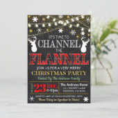 Kanaal van de Flanel Christmas Invitation Kaart (Staand voorkant)
