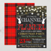 Kanaal van de Flanel Christmas Invitation Kaart (Voorkant / Achterkant)