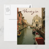 Kanaal van het Briefkaart van Venetië (Voorkant / Achterkant)