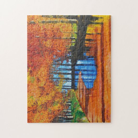 Kanaal van Puzzle in het najaar Legpuzzel (Verticaal)