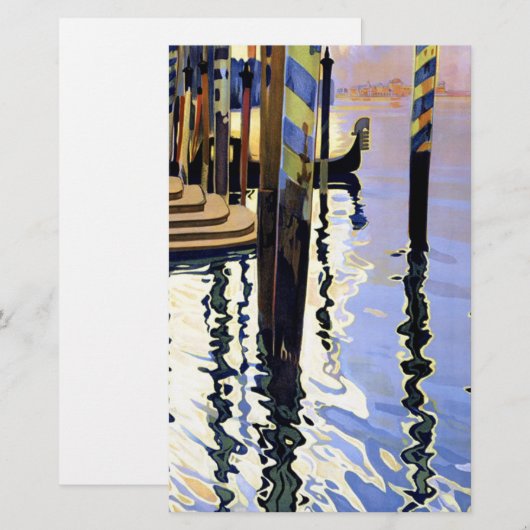 Kanaal van Venetië Italië Reizen Oud Briefpapier (Voorkant / Achterkant)