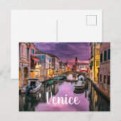 Kanaal van Venetië onder Paarse hemels Briefkaart (Voorkant / Achterkant)