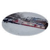 Kanaalboot, in de sneeuw snijplank (Hoek)