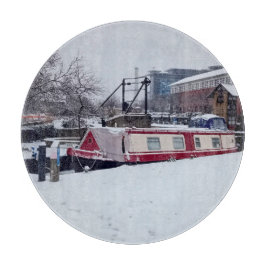 Kanaalboot, in de sneeuw snijplank