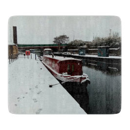 Kanaalboot, in de winter snijplank
