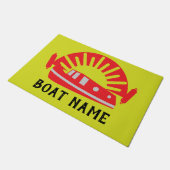 Kanaalboot met Narrowboot Lef Doormat Deurmat (Schuin)