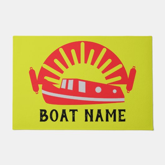 Kanaalboot met Narrowboot Lef Doormat Deurmat (Voorkant)