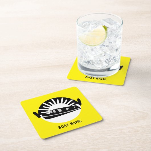 Kanaalboot met Narrowboot Lef Doormat Reizen Mug Kartonnen Onderzetters (Insitu)