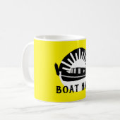 Kanaalboot met Narrowboot Lef Doormat Travel Mug Koffiemok (Voorkant links)