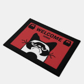 Kanaalboot met Narrowboot Lef Pet Cat Doormat Deurmat (Schuin)