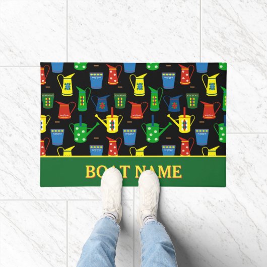 Kanaalboot smalboot naam patroon deurmat (Binnen)