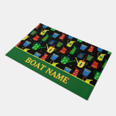 Kanaalboot smalboot naam patroon deurmat (Schuin)