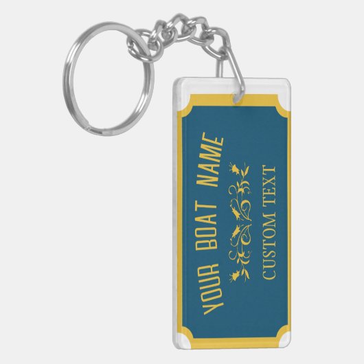 Kanaalboot Traditionele Aangepaste Botnaam Sleutelhanger (Voorkant Links)