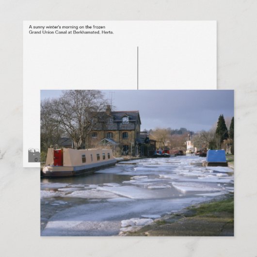 Kanaalboten in de winter briefkaart (Voorkant / Achterkant)
