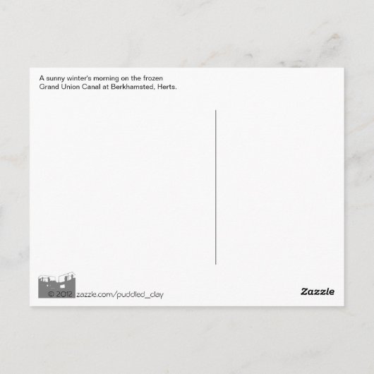 Kanaalboten in de winter briefkaart (Achterkant)