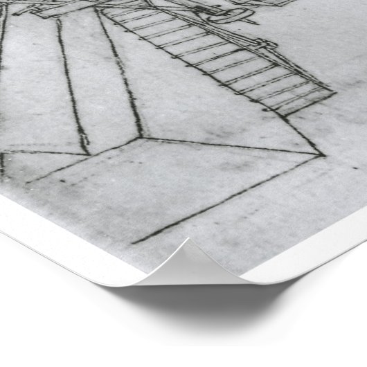 Kanaalbouwmachine, Leonardo da Vinci Poster (Hoek)