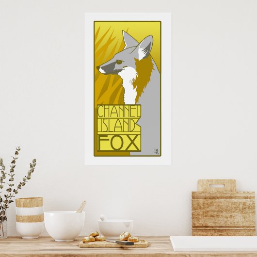 Kanaaleiland Fox Poster (Keuken)