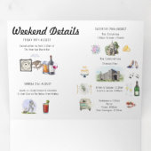 Kanaaleilanden | Geïllustreerd Huwelijk Drieluik Uitnodiging (Binnenzijde eerst)