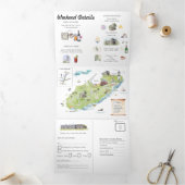 Kanaaleilanden | Geïllustreerd Huwelijk Drieluik Uitnodiging (Binnen)