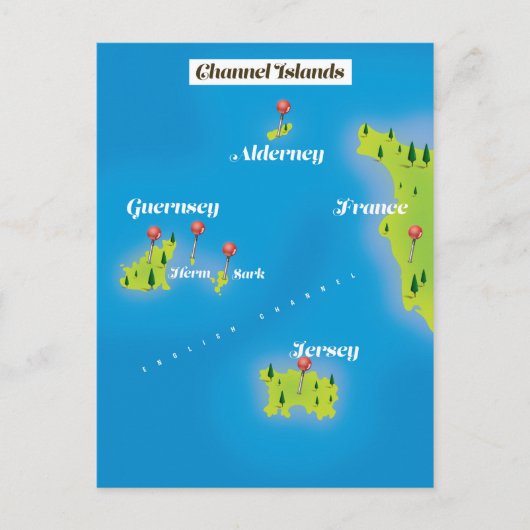 Kanaaleilanden Kaart poster. (Voorkant)