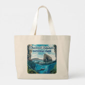 Kanaaleilanden Nationaal Park Californië Oceaan Grote Tote Bag (Achterkant)