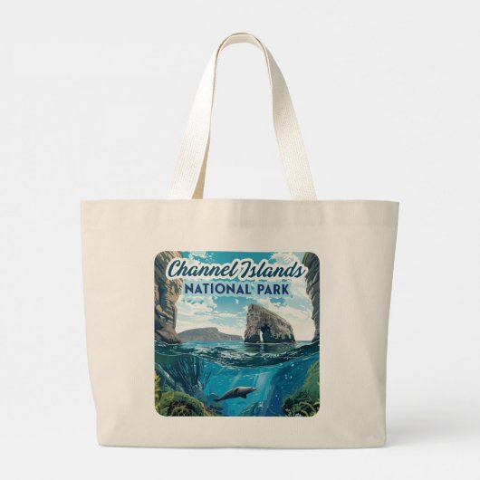 Kanaaleilanden Nationaal Park Californië Oceaan Grote Tote Bag (Achterkant)