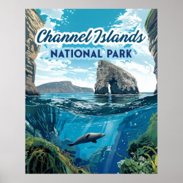 Kanaaleilanden Nationaal Park Californië Oceaan Poster