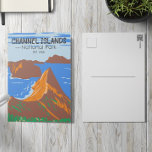 Kanaaleilanden Nationaal Park Californische Vintag Briefkaart<br><div class="desc">Ontwerp van vectorillustraties op de Kanaaleilanden. Het park bestaat uit vijf ecologisch rijke eilanden voor de kust van Zuid-Californië.</div>