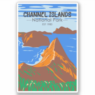 Kanaaleilanden Nationaal Park Californische Vintag Sticker