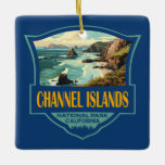 Kanaaleilanden Nationaal Park Illustratie Reizen Keramisch Ornament<br><div class="desc">Ontwerp van vectorillustraties op de Kanaaleilanden. Het park bestaat uit vijf ecologisch rijke eilanden voor de kust van Zuid-Californië.</div>