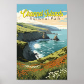 Kanaaleilanden Nationaal Park Illustratie Reizen Poster (Voorkant)