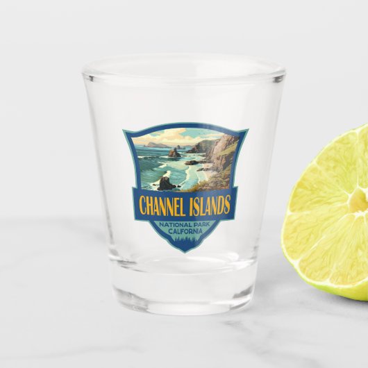 Kanaaleilanden Nationaal Park Illustratie Reizen Shot Glas (Voorkant)
